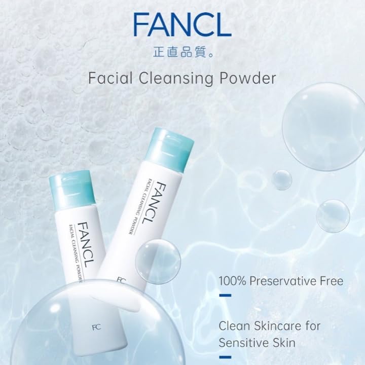 FANCL Facial Cleansing Powder – Japanese Powder-to-Foam Cleanser with Agar & Rice Starch, Gently Removes Impurities & Clogged Pores, Preservative-Free Hydrating Formula [US Exclusive Edition]