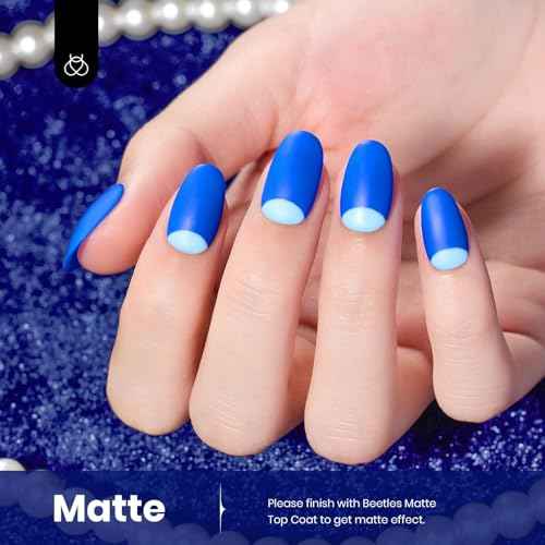 Beetles Blue Gel Nail Polish 15ml Navy Blue Color Noble Night Nail Polish Soak Off Uv LED Nail Lamp Gel Polish Manicure Salon DIY Home Paulina Lapis Colorful Bottle