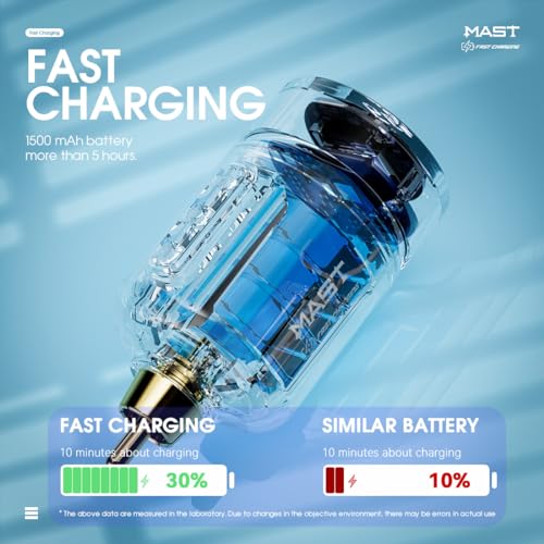 Mast Tattoo Flyb Wireless Tattoo Battery Power Supply for Tattoo Pen Machine, Cordless RCA Jack, Fast Charger Tattoo Battery