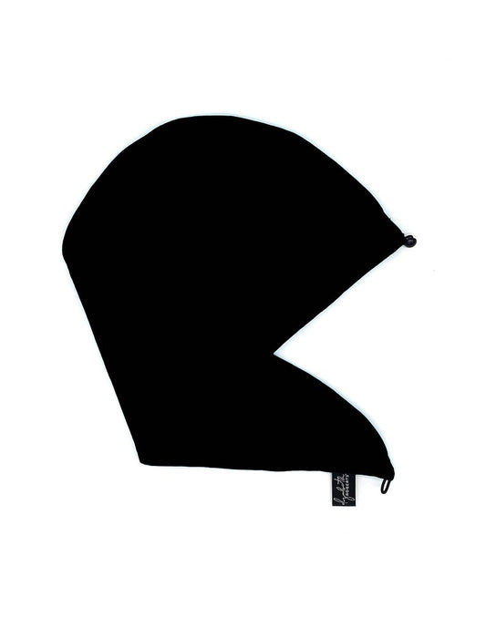 Elizabeth Roberts 100% Cotton T Shirt Hair Towel Wrap Plopping Essential Turban Style Hair Drying Towel for Women and Men All Hair Types and Styles, Black