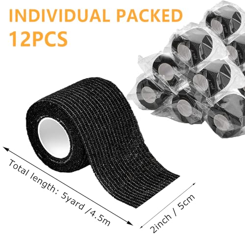 3MM Tattoo Fake Skin Grip Tape Wrap - Tattoo Skin Practice Kit 4Pcs 7.4" x 5.6" Silicone Tattoo Practice Skins and 12Pcs Tattoo Machine Wrap Tattoo Supplies and Equipment