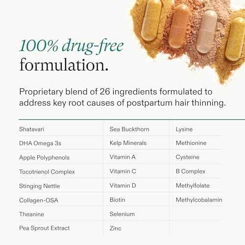 Nutrafol Postpartum Hair Growth Supplements, Clinically Tested for Visibly Thicker Hair and Less Shedding, Breastfeeding-friendly - 1 Month Supply