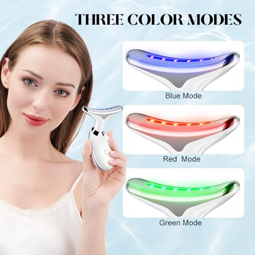 Neck Face Massager Face Sculpting Tool 3 Colour Modes and Vibration for Facial Massager for Double Chin