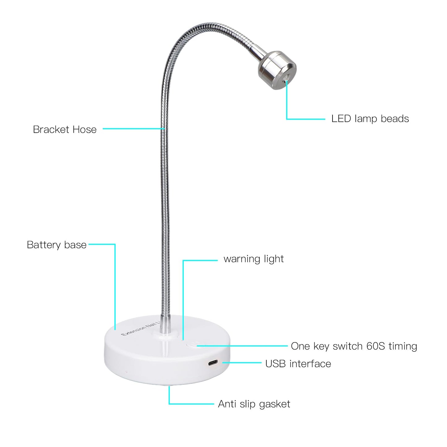 LED Light, 3W USB Input Flash Cure Light for Nails, Nail Dryer Nail Extension Gel Curing Lamp for Outdoor Stall Gel Nail Curing