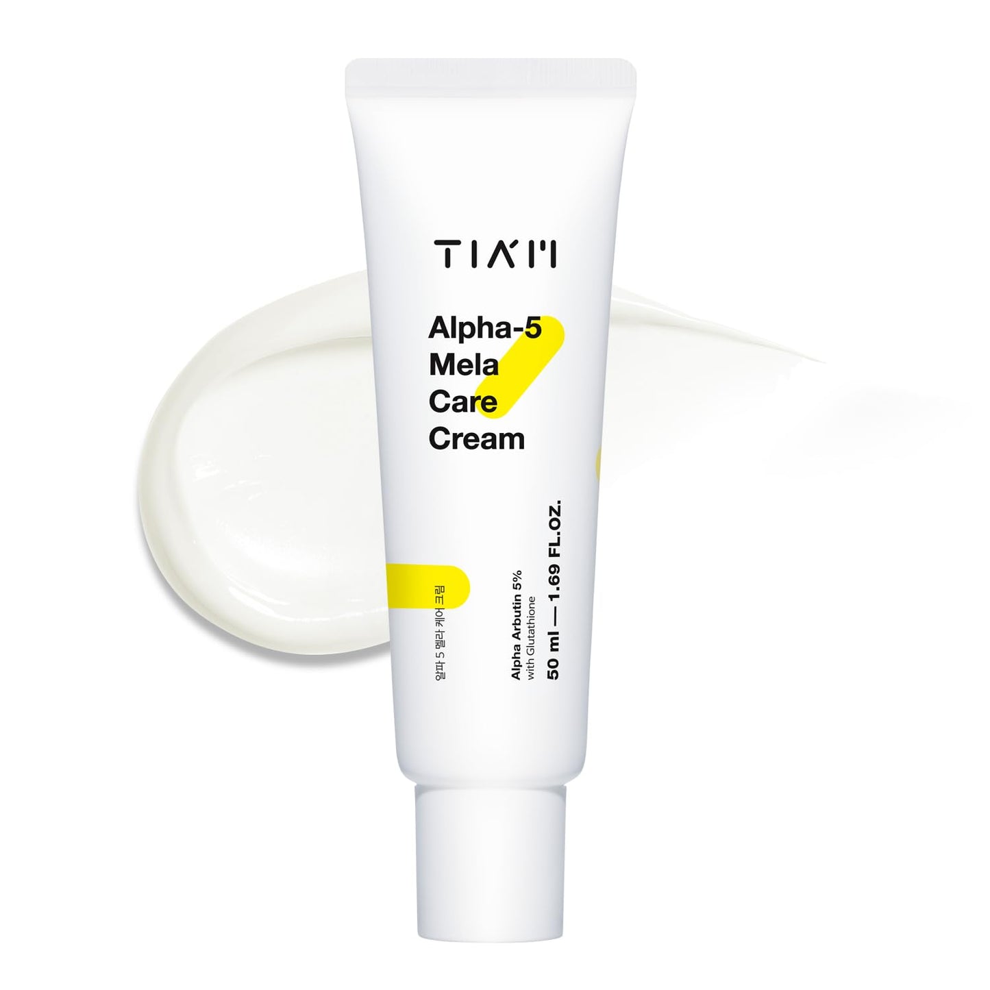 TIA'M Alpha-5 Mela Care Cream, 1.69 fl oz, 5% Alpha Arbutin Glow Enhancing Cream with Glutathione & Niacinamide, Korean Skin Care