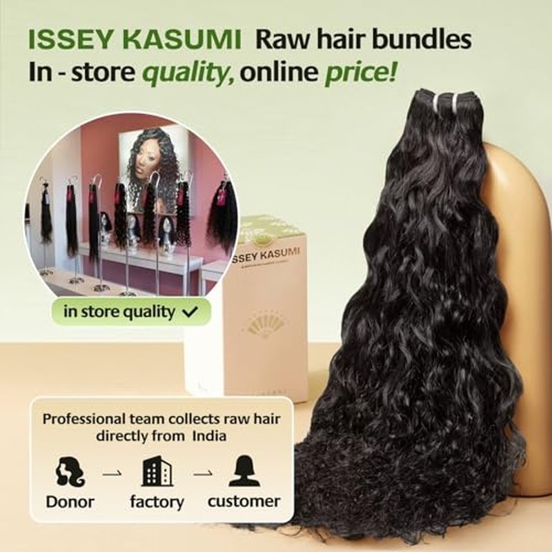 Raw Indian Human Hair Single Bundle,Triple Lifespan Than Regular Virgin Hair,In-Store Quality,Online Price! 100% Raw Indian Hair Bundles Water Wave Raw Hair Bundles 20 Inch