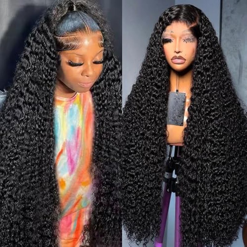 Water Wave Lace Front Wigs Human Hair 13x6 HD Transparent Lace Frontal Wigs Human Hair Pre Plucked 200% Density Water Wave Wig for Black Women Natural Color (13x6 Water Wave Wig, 26 Inch)