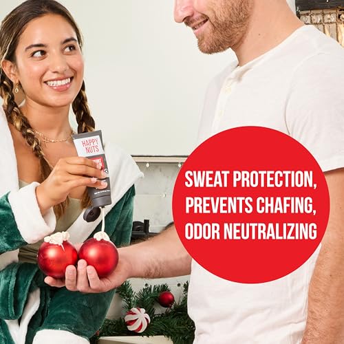 HAPPY NUTS Comfort Cream Deodorant For Men: Anti-Chafing Sweat Defense, Odor Control, Aluminum-Free Mens Deodorant & Hygiene Products for Men's Private Parts 2.25 oz. (Original)