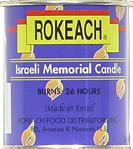 Rokeach Israeli Memorial Tin Candle, The Original Yahrzeit Yom Kippur Candle