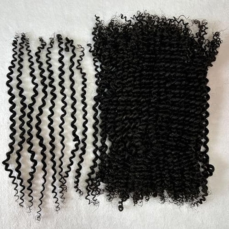 Springy Afro Twist Human Pre Separated Bulk Hair Extensions Mini Kinky Curly Twist With Extensions Crochet Braids Bundles Marley Twists Braiding Hair for Women 22 Inch 100g