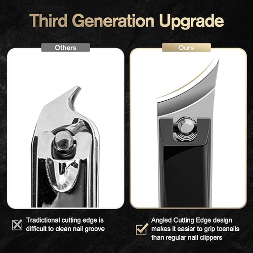 FERYES Ingrown Nail Clipper - Slant Curved Blade Nail Clipper for Thick Toenails and Ingrown Nails, Podiatrist Toenail Clippers for Seniors and Men