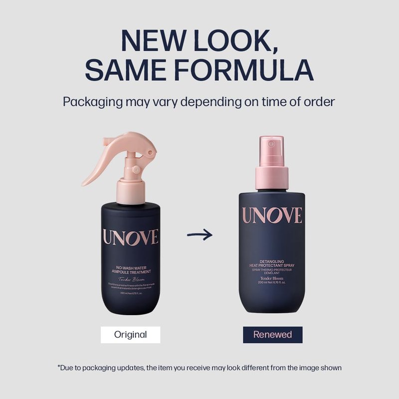 UNOVE Detangling Heat Protection Spray for Damaged Hair | Deep Hydration & Repair | Lightweight Leave-In Formula | Frizz Control | Smooth, Silky Finish | Quick Hair Care Solution, 200ml /6.8 fl.oz