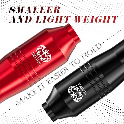 NEEBOL Wireless Tattoo Gun, Rotary Tattoo Pen, 1500mAH Battery, 10 Cartridge Needles, Digital LED Display Tattoo Accessories Complete Tattoo Machine Kit Gift for Tattoo Artists and Beginners (Red)