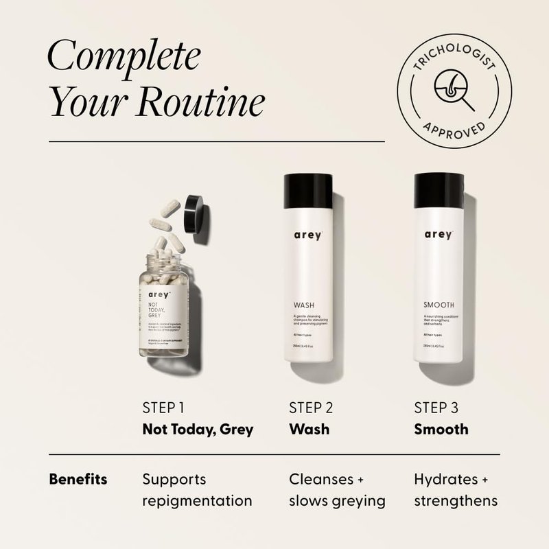 Arey Smooth Conditioner | Reduce Signs of Aging Hair | Retains Moisture & Promotes Smoothness for Fine to Medium Hair | Pair with Wash Shampoo | Vegan, Gluten-Free, & Cruelty-Free (8.45 Fl Oz)