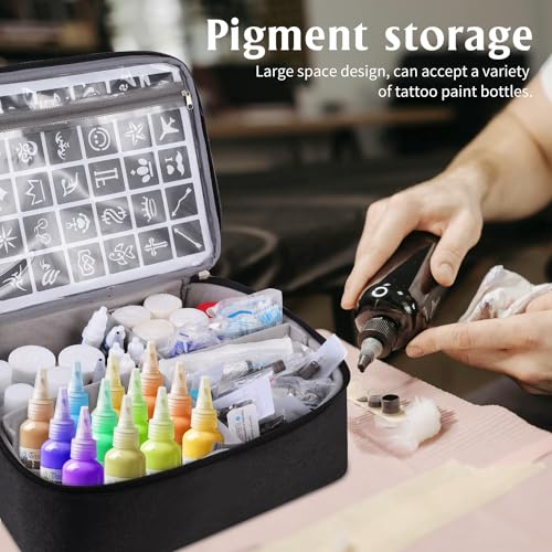 Tattoo Carrying Case Tattoo Supplies Organizer Tattoo Kit Case for Tattoo Equipment Portable Tattoo Supplies Travel Storage Bag for Tattoo Stencil Printer, Tattoo Ink, Tattoo Equipment, Bag Only