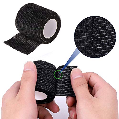 Tattoo Grip Cover Wrap - Romlon 6pcs Disposable Cohesive Tattoo Grip Wrap Self Bandage Wrap Elastic Tattoo Grip Tape Tube for Tattoo Machine Tattoo Grip Accessories Sports Tape Cover