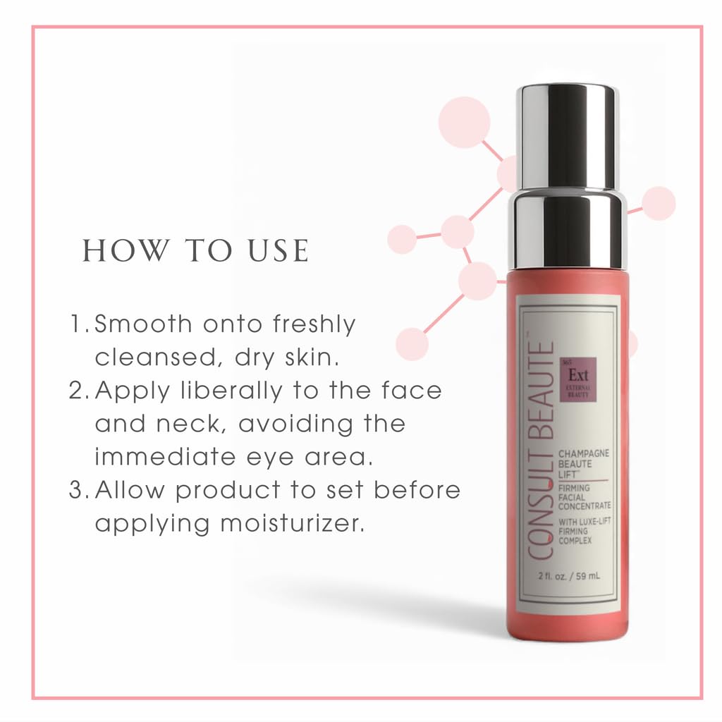 Consult Beaute - Champagne Lift Firming Serum Concentrate for Face - Anti-Aging - Accumulative Support for Sagging Skin - Hydrate & Reduce Fine Lines and Wrinkles - Daily Skin Treatment - 2 Fl Oz