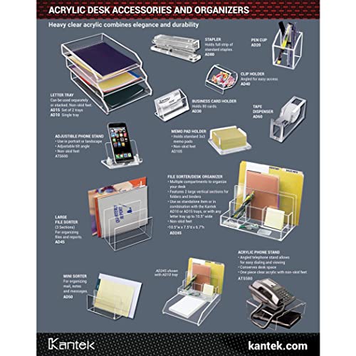 Kantek Acrylic Business Card Holder, Fits 80 Business Cards, 4.1-Inch Wide x 1.9-Inch Deep x 2.1-Inch High, Clear (AD30)