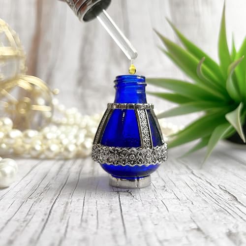 Spikenard Anointing Prayer Oil in Reusable Blue Cobalt Glass Vial 0.24fl.oz/7ml