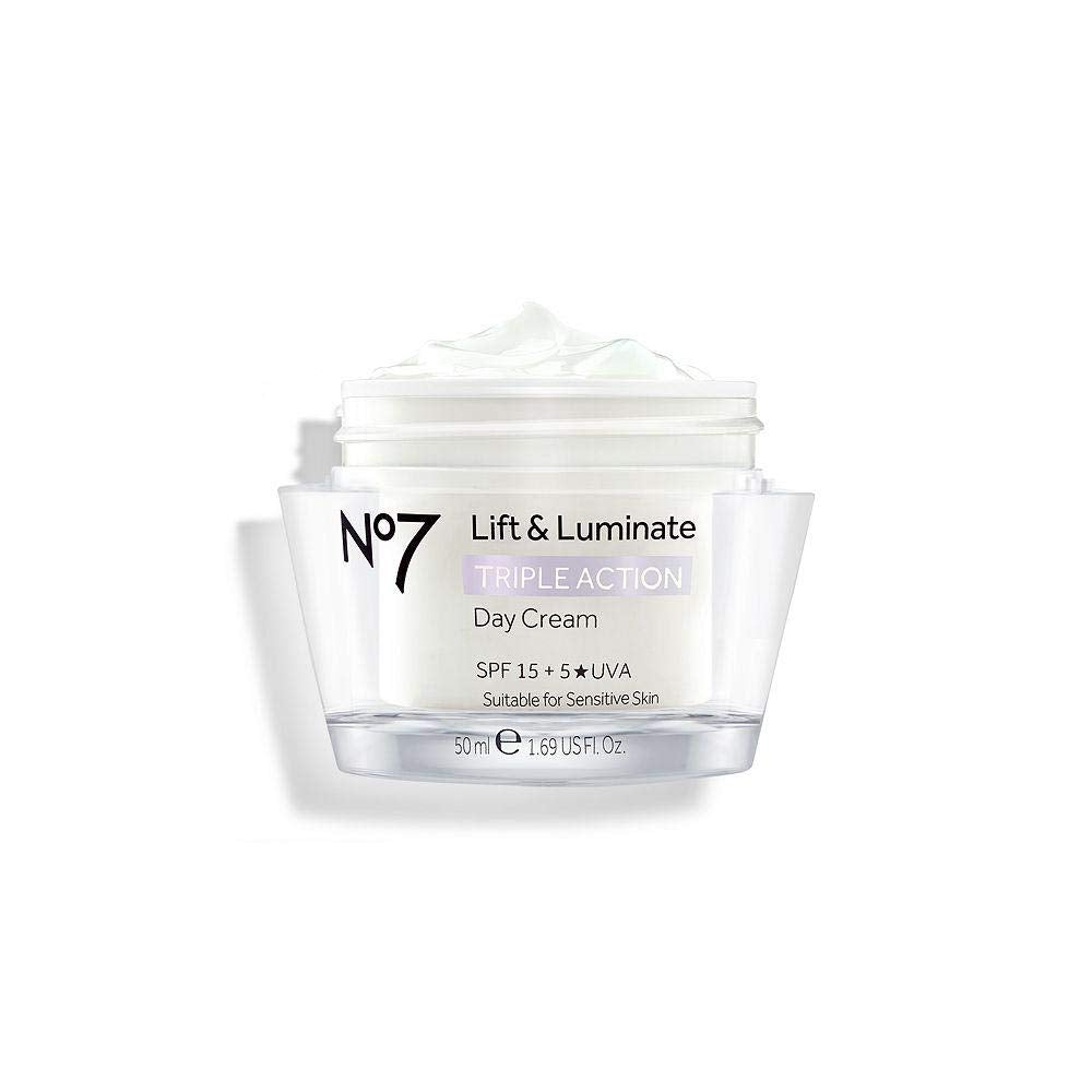 No7 Lift & Luminate Day Cream SPF 30 - Anti-Aging Hydrating Cream with Hibiscus Peptides & Vitamin C | 50ml