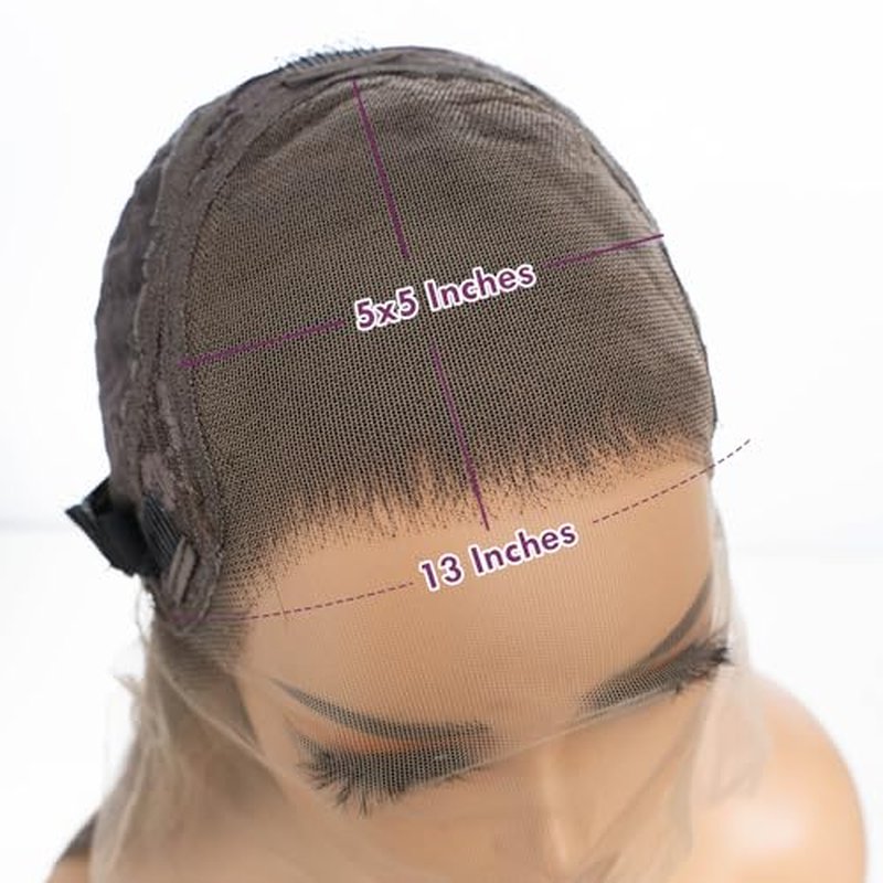 D?BUT Ombre Highlight Brown Glueless Wigs Human Hair Pre Plucked Straight Hair Lace Front Wigs 5x5 HD Lace Closure Wig for Women Daily Use 18 Inches