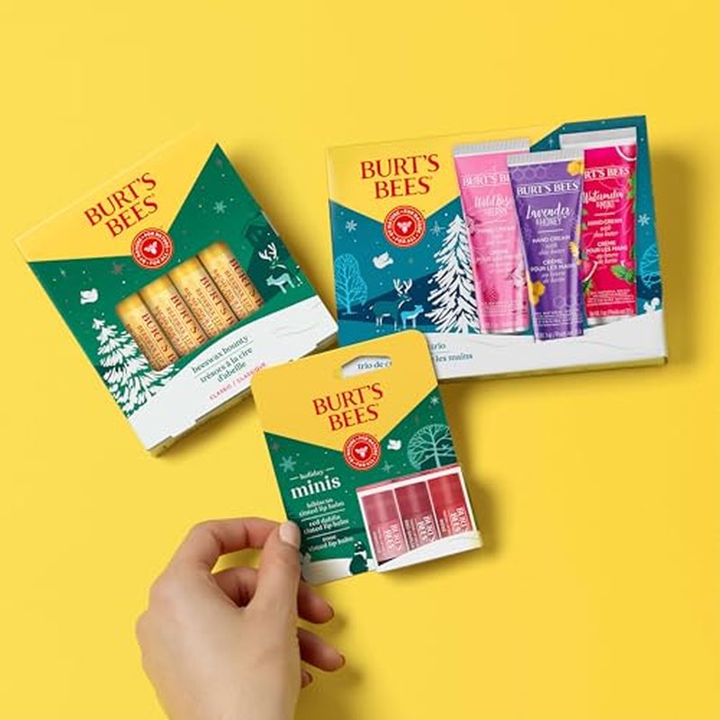 Burt's Bees Christmas Gifts, 3 Body Skincare Stocking Stuffers, Shea Butter Hand Cream Trio Set - Lavender Honey, Watermelon Mint & Wild Rose Berry (3-Pack)