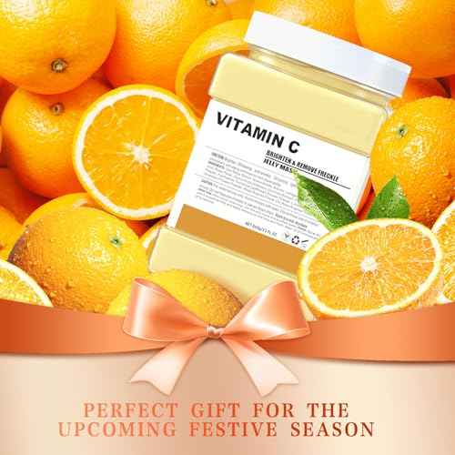 Jelly Mask for Facials Professional,Vitamin C Jelly Face Mask,Brightening & Hydrating Mask, Nourishing & Tightening, Anti-Aging & Acne Treatment, Face Skin Care Bowl Set DIY Spa 23 Fl Oz