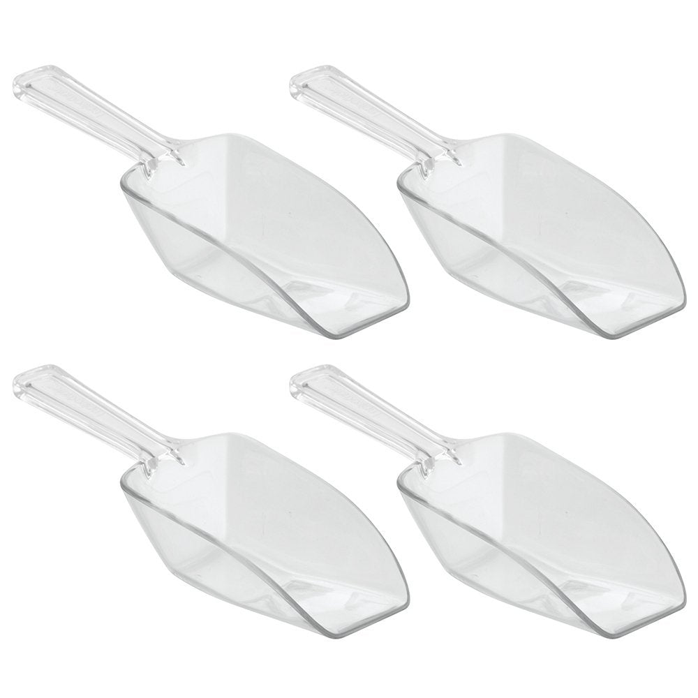 iDesign Large Plastic Scoop Measuring Cups – Set of 4, Pet Food, Coffee Grounds, Versatile Scoop, 2.25" x 1.25" x 6.5", 1/3 Cup, Clear