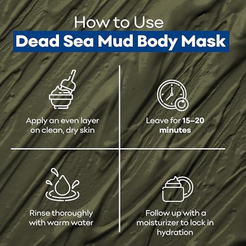 Dr. Mud's Dead Sea Mud Body Mask from Israel, 10.5 Oz ? Black Clay Body Treatment with Natural Dead Sea Minerals Deep Cleansing Skin & Beauty Mask ? Skin Care Detox Product for Men & Women