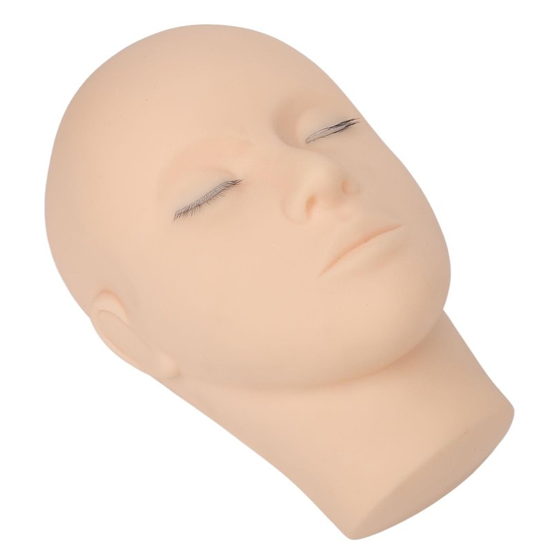 Lash Mannequin Head, Silicone 3 Layers Eyelash Practice Head High Simulation Soft Safe for Hospital