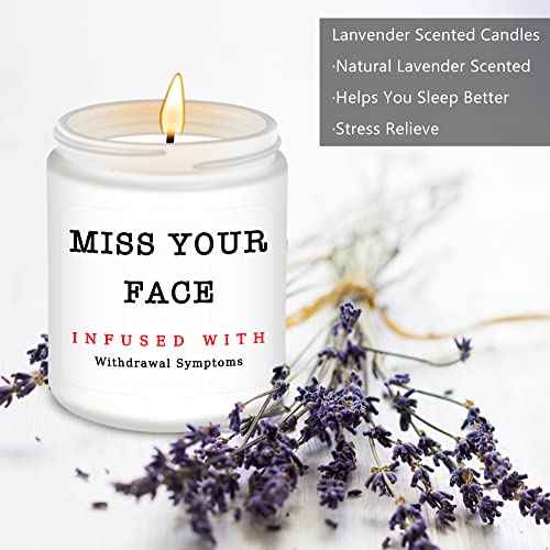 Homsolver Gifts for Women, Men, Friends, Sister, Bestie, Christmas Birthday Candles for Her Him, Unique Friendship Gift for Friend, Miss Your Face Scented Candle