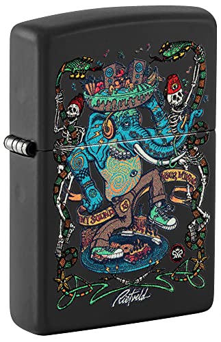 Zippo unisex-adult Black Light Lighters, Black Matte Rick Rietveld Design