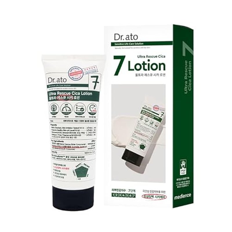 Dr.ato Ultra Rescue Cica Lotion for Body & Face Korean Skincare (5.4 Fl Oz)