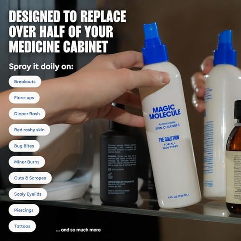 Magic Molecule Hypochlorous Acid Spray ? Soothing Facial Mist for Redness & Irritated Skin ? Cleansing & Purifying ? Everything Home & Travel Bundle (1x 8oz + 2x 3.4oz)