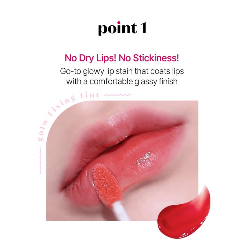 ETUDE Glow Fixing Tint #5 Mauvement | Non-sticky Glossy Shine Lip stain | Fills up with comfortable moisture | Tinting for dry lips, Korean makeup, Kbeauty