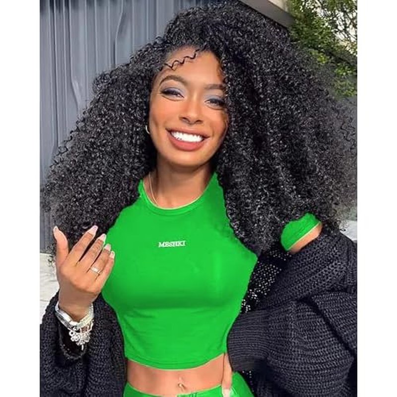 22 Inch Kinky Curly Half Wig Human Hair 3 In 1 Seamless Flip Over Half Wigs Human Hair Glueless Wear and Go 220 Density Beginner Friendly Drawstring Headband Wig for Women (KC Half Wig, 22 Inch)