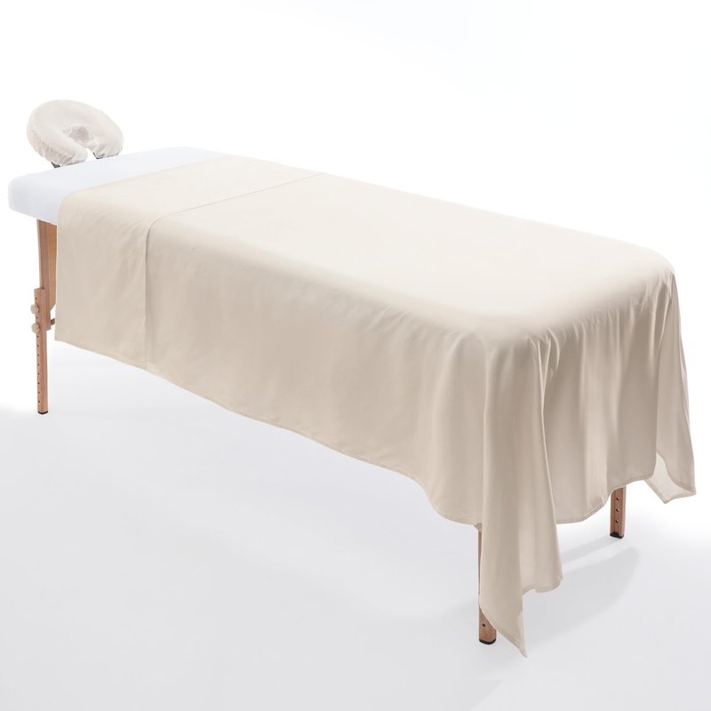 SHINARDO Massage Table Cover Set, Microfiber Material, Pocket-Style Blanket Protector, Fitted Sheet, Face Rest Cover (Khaki)
