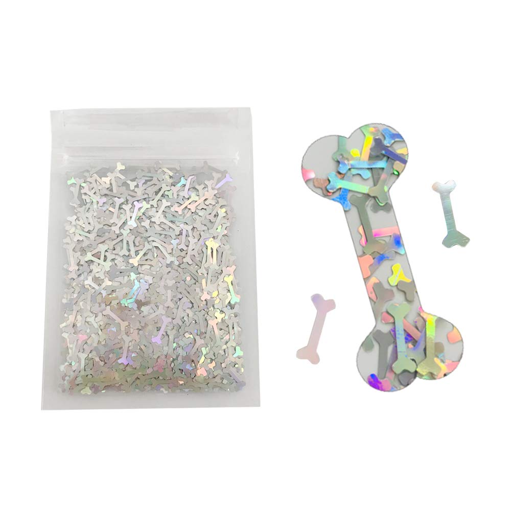 Holographic Glitter - 12mm Silver Big Bones for Festival Makeup | 10 Grams Pack
