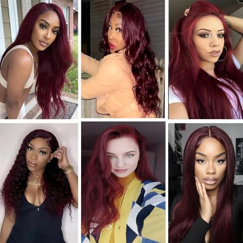 Brazilian Burgundy 99J Human Hair Bundles 12 14 16 Inch Straight Wave Bundles Human Hair 11A Unprocessed Virgin Quick Weave Hair for Black Women