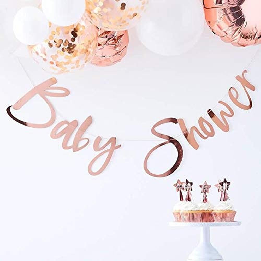 Ginger Ray Rose Gold Baby Shower Bunting Party Decoration Banner Twinkle Twinkle