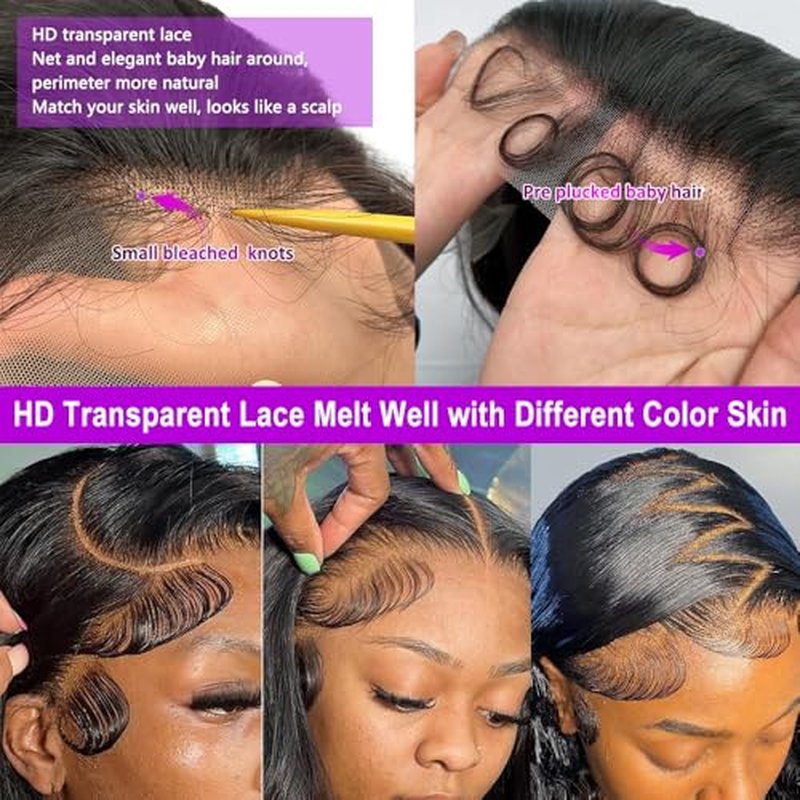 30 Inch Lace Front Wigs Human Hair Body Wave Frontal Wigs for Women 13x4 Glueless Lace Front Wigs Human Hair Body Wave 180 Density Pre Plucked