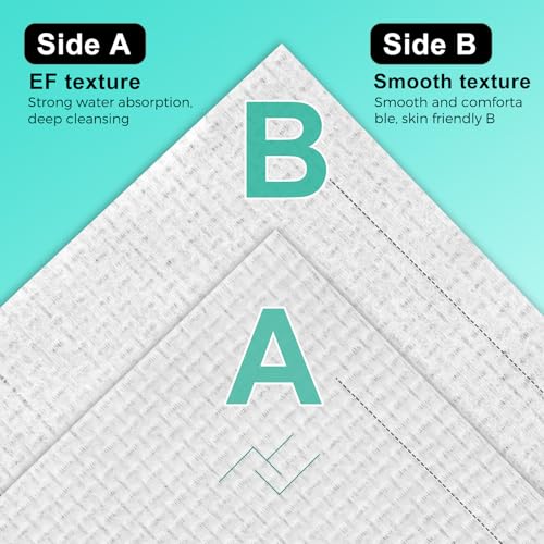 ONLYCARE Disposable Face Towel, Biodegradable Face Towels, 10" x 12" Super Thick Soft Facial Towels, 100 Count Face Towelettes Disposable for Sensitive Skin, Makeup Remover Dry Wipes, 2 Pack