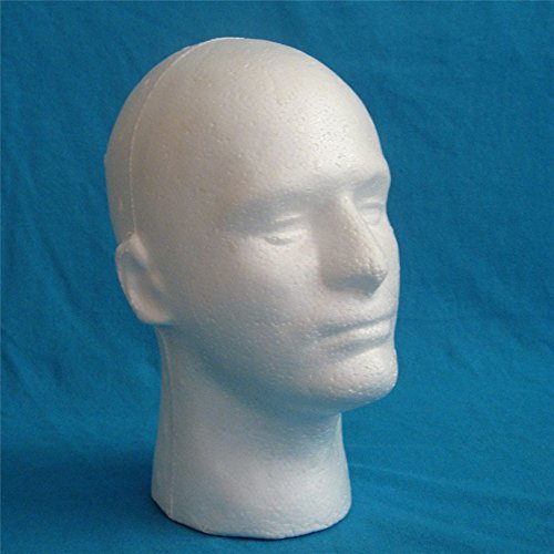 Male Wig Display Mannequin Head Stand Model Styrofoam Foam White