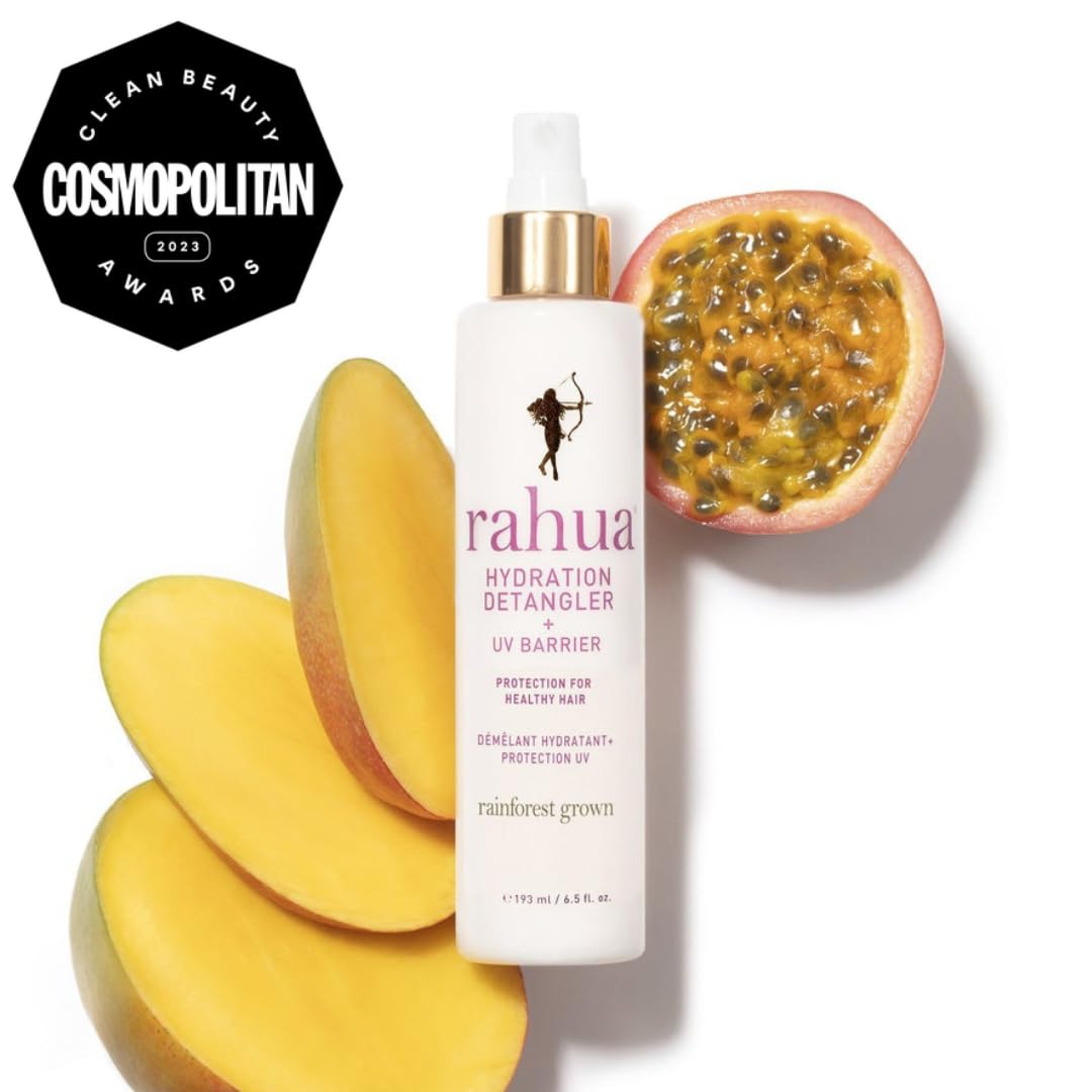 Rahua Hydration Detangler - UV Barrier Leave-In Spray for All Hair Types | Vegan Anti-Frizz Mist with Morete Oil - 6.5 Fl Oz