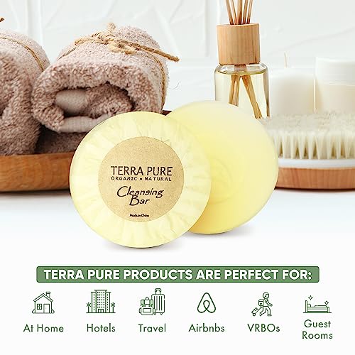 Terra Pure Bar Soap, Travel Size Hotel Amenities, 0.6 oz (Pack of 100)