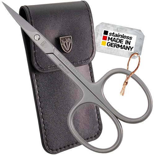 3 Swords Germany - brand quality STAINLESS STEEL INOX CURVED CUTICLE SCISSORS (1 PIECE) with case for manicure pedicure - nail care by 3 Swords - Made in Germany