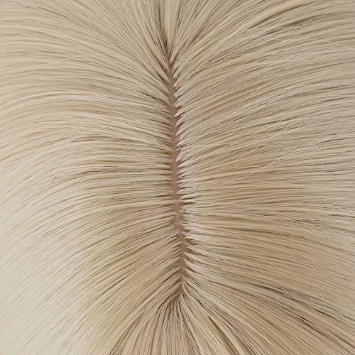 MapofBeauty 18 Inch/45 cm Layered Bangs Straight Synthetic Fiber Shoulder Length Hair Daily Use Wig (Blonde)