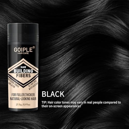 Hair Thickening Fibers & Pump Applicator Set Professional 3-in-1 Hair & Beard Styling Set - Hair Fibers Barber Enhancement Spray for Mens Hair or Beard - Hairline Enhancer & Volumizing Spray (Black)