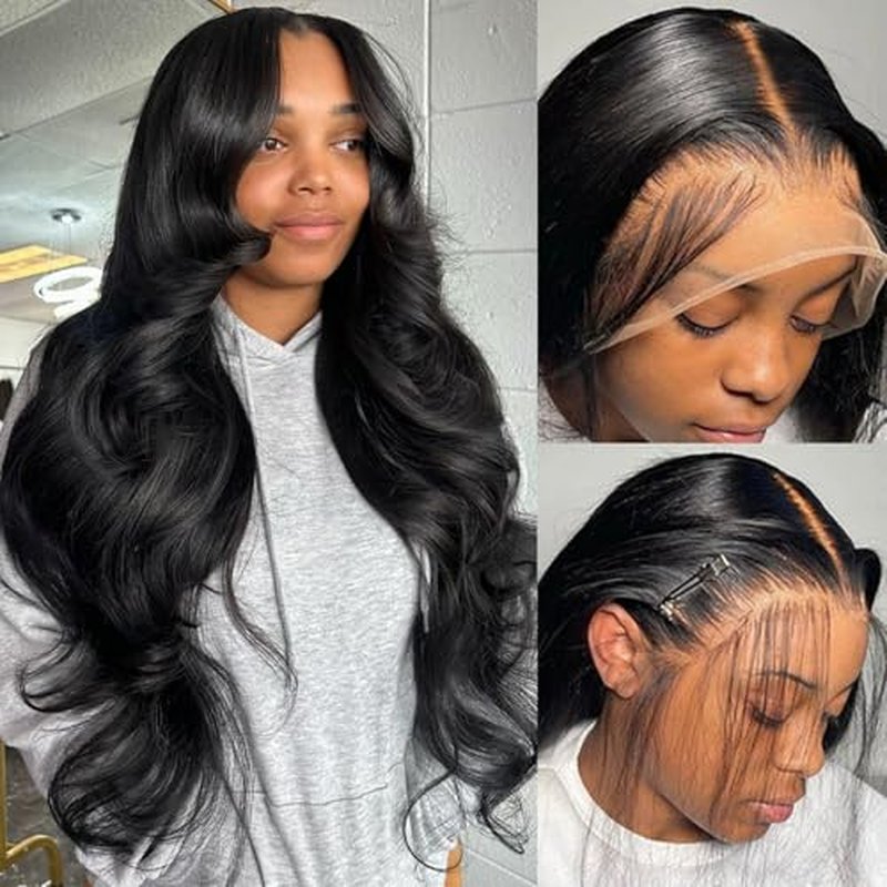 13x6 Body Wave Lace Front Wigs Human Hair 180% Density HD Lace Frontal Glueless Human Hair Wig for Women Pre Plucked with Baby Hair 28 inch