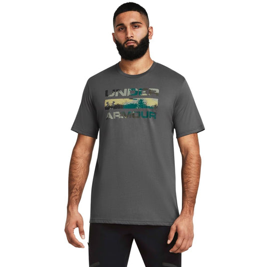 Under Armour Men's Stacked Logo Fill T-Shirt, (025) Castlerock / / Black, XX-Large